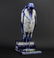 Large Antique Blue White Porcelain Stork 21.5" Statue