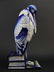 Large Antique Blue White Porcelain Stork 21.5" Statue - 5