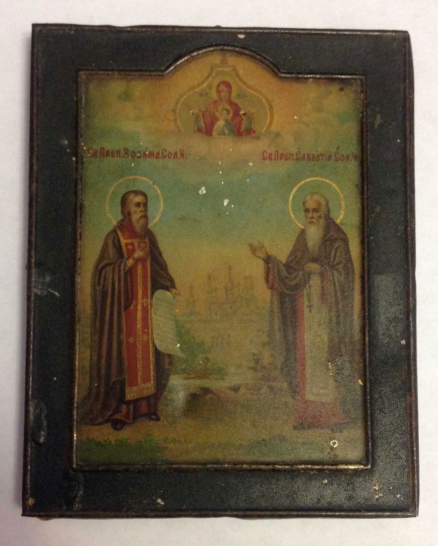RUSSIAN ICON OF THE ST. ZOSIMA & SAVVATIY (1 of 2)