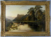 J. SYER "RIVERSCAPE WITH CASTLE" OIL ON CANVAS: