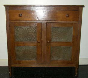 165: UNIQUE SOUTHERN PIE SAFE:  C.1870, Walnut With Yel