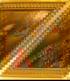 40: FRAMED RUSSIAN ICON ON BOARD