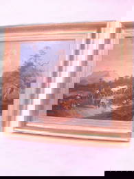 95: FRAMED LANDSCAPE"OIL ON TOLE: C.1890, Unsigned, Dut
