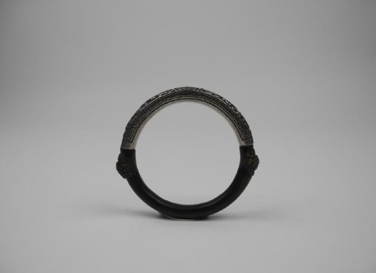 A CHINESE CANE AND SILVER BANGLE (1 of 5)