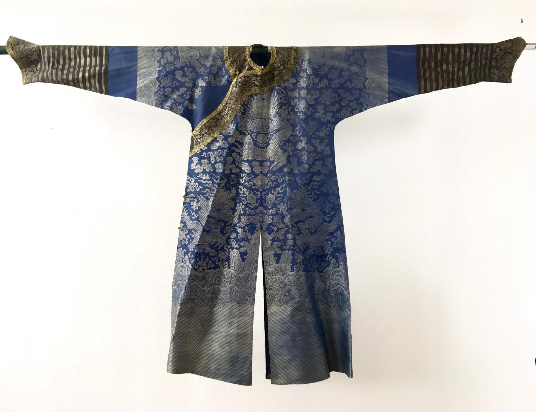 A CHINESE SILK BROCADE DRAGON ROBE (1 of 9)