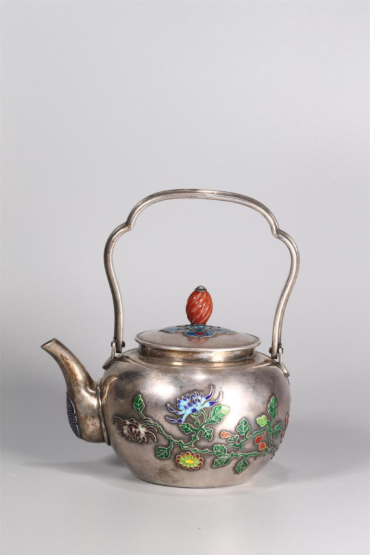 A CHINESE SILVER TEAPOT (1 of 6)