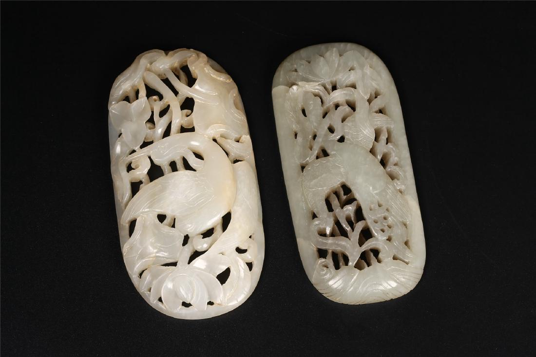 A PAIR OF CHINESE JADE PLAQUES (1 of 7)
