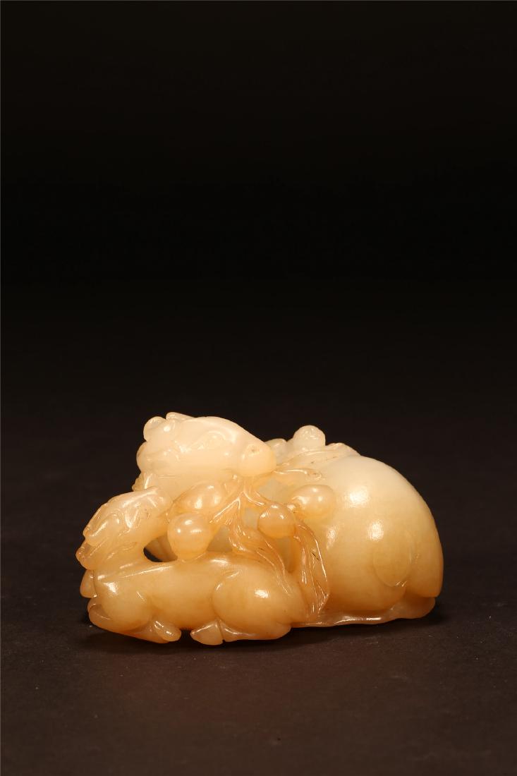 A CHINESE JADE "DOUBLE DEER" GROUP (1 of 8)