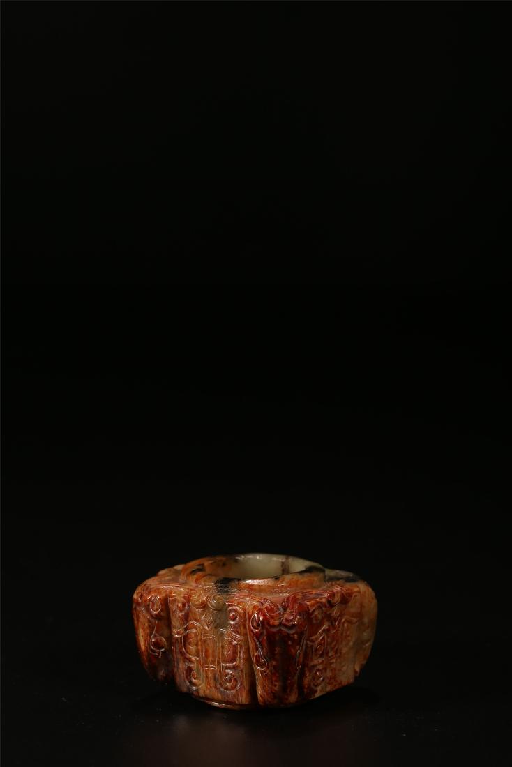 A CHINESE ARCHAISTIC JADE "TAOTIE" CONG TUBE (1 of 7)