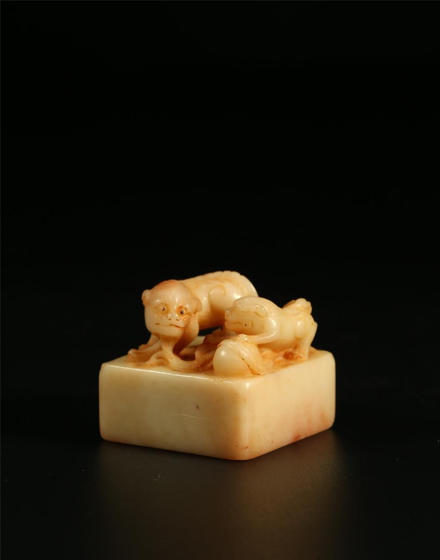 A CHINESE SOAPSTONE SEAL (1 of 5)
