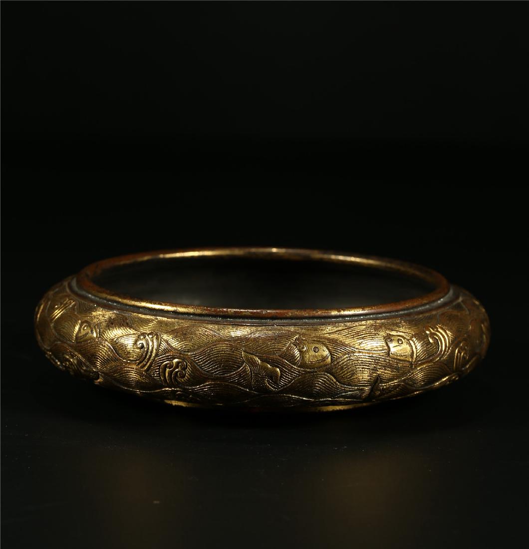 A CHINESE GILT BRONZE CENSER (1 of 6)