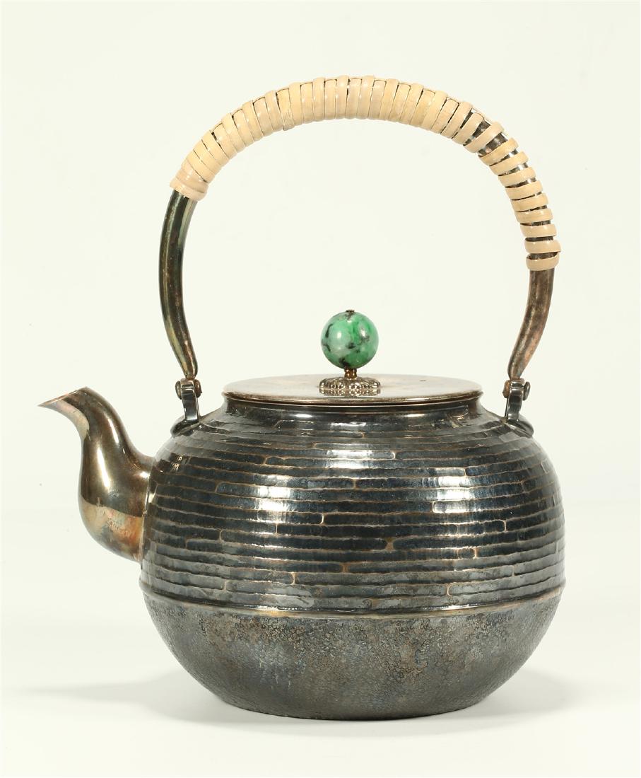 A JAPANESE SILVER TEA POT (1 of 5)