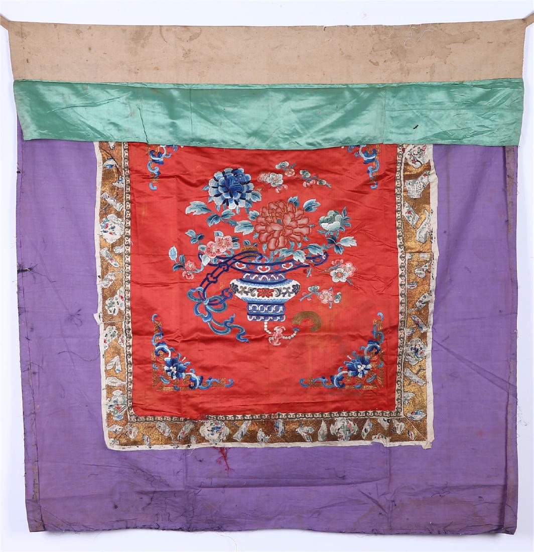 CHINESE EMBROIDERED SILK APRON (1 of 6)