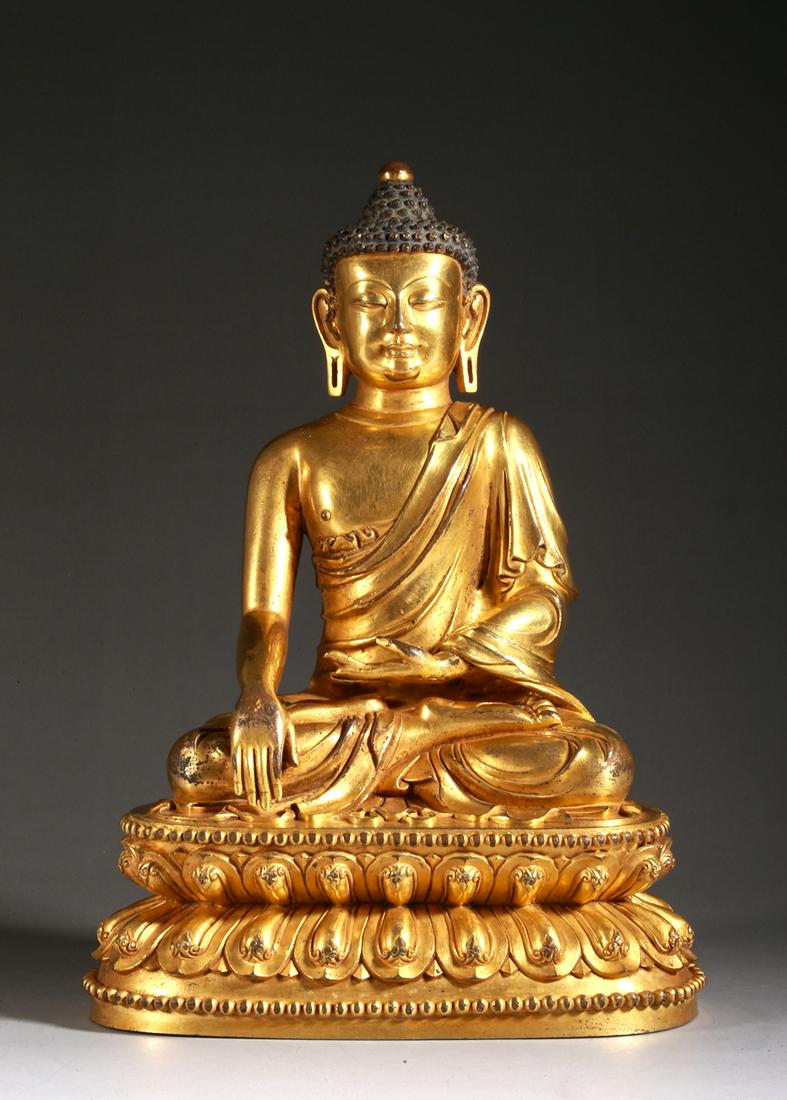 CHINESE GILT BRONZE FIGURE OF BUDDHA (1 of 18)