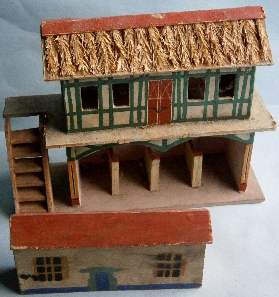 German hand painted wood toy stable (1 of 6)