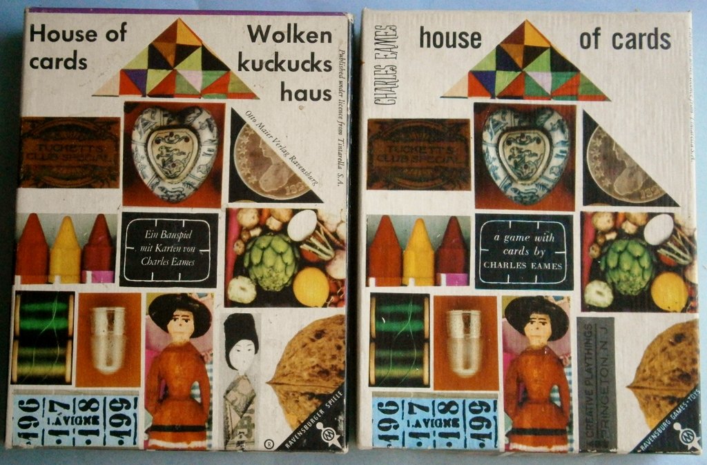 Pair of House of Cards building games: Pair of House of Cards building games made in Western Germany, boxes are 5 3/4 x 4 3/8 in., with instructions.