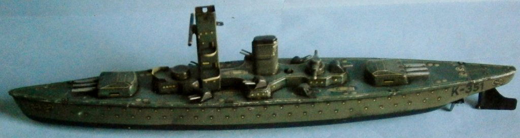 K-351 Tin Toy Windup “Battleship” made in Germany by CK (1 of 10)