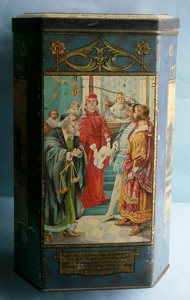 Early English Lozenges Tin Depicting 2 Plays by Wm. (1 of 10)