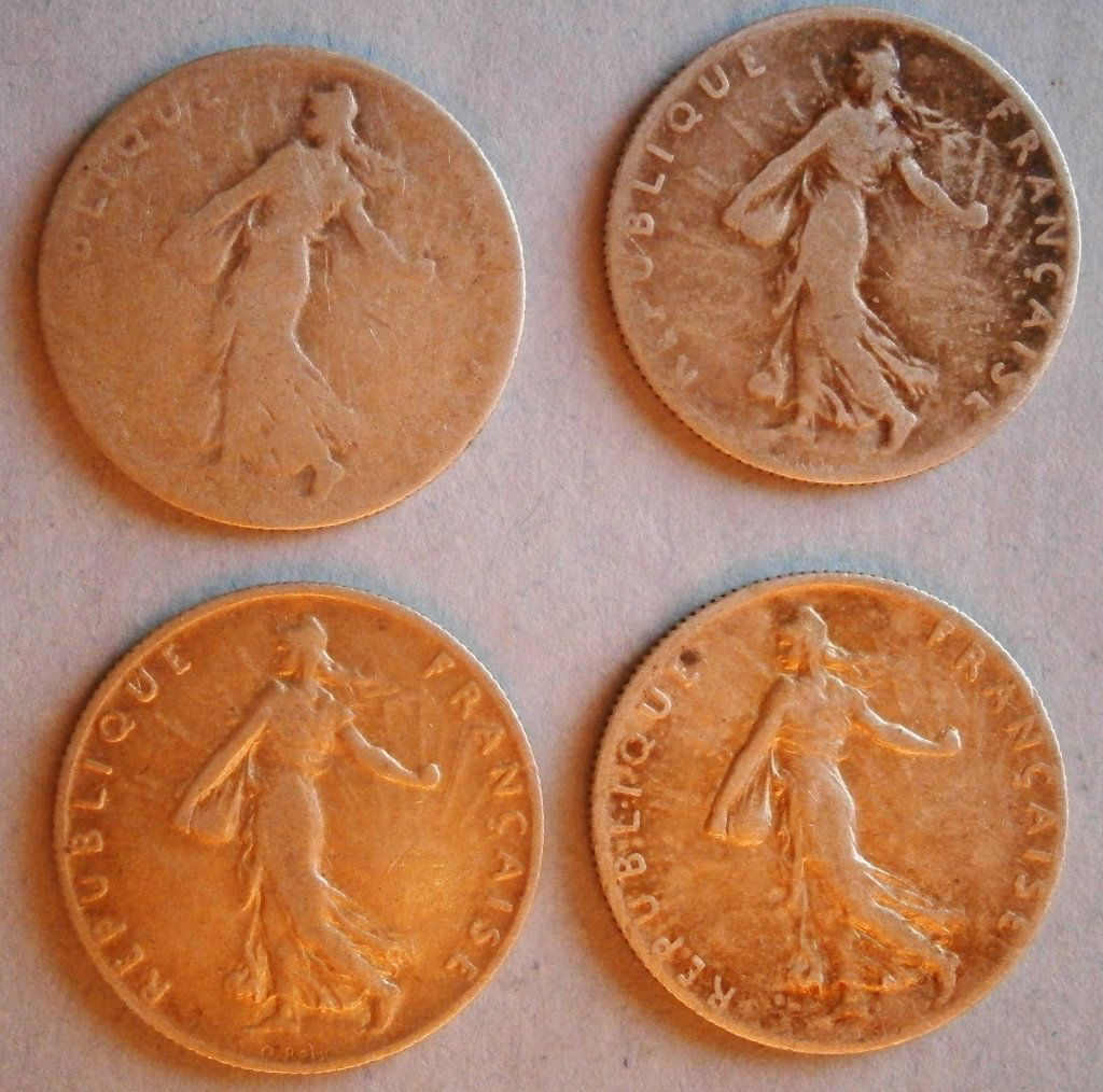 France 1867A 20 Centimes, 1900, 2 1908, and 1917 (50) (1 of 9)