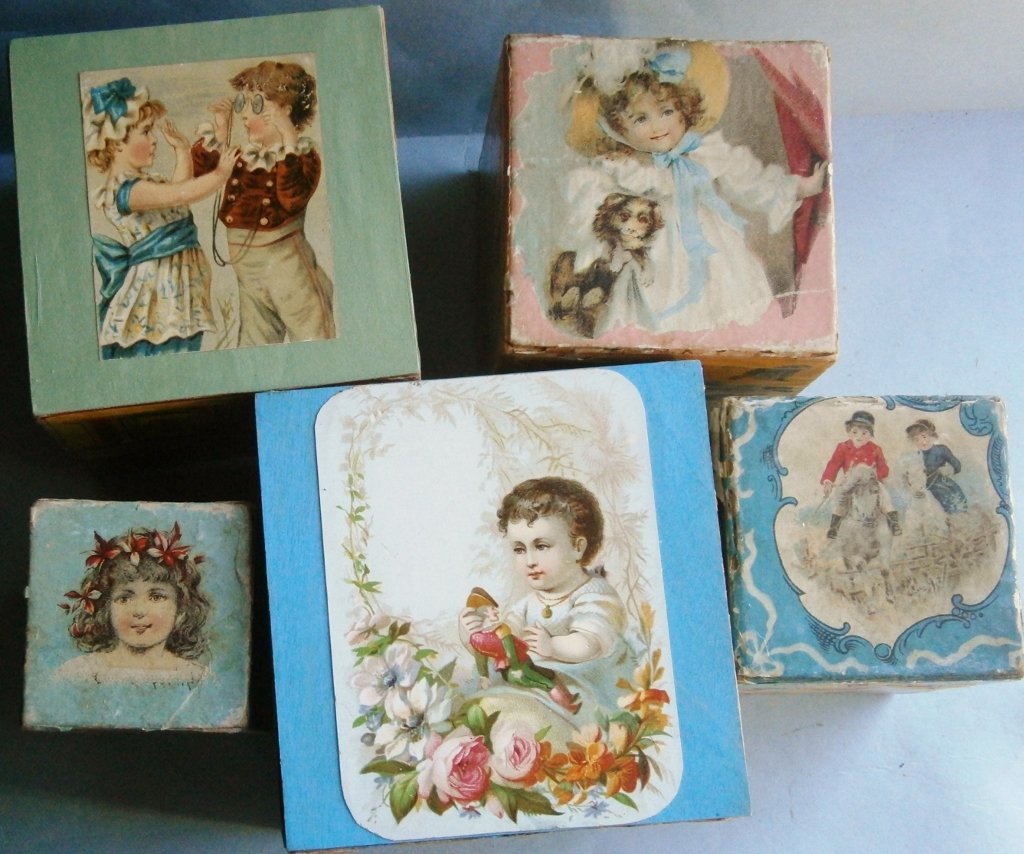 Nest of 19th Century ABC Blocks made by McLoughlin (1 of 8)