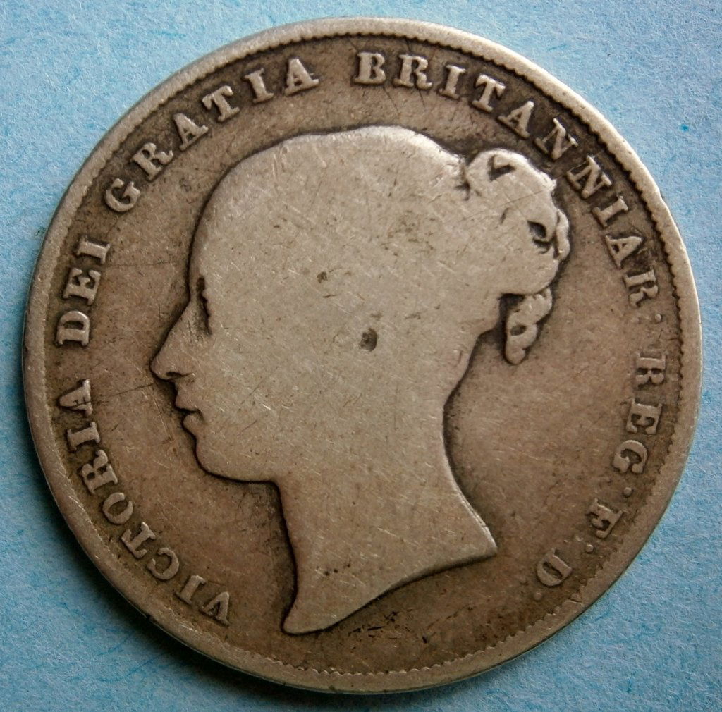 Great Britain 1845 One Shilling Silver Coin (1 of 2)