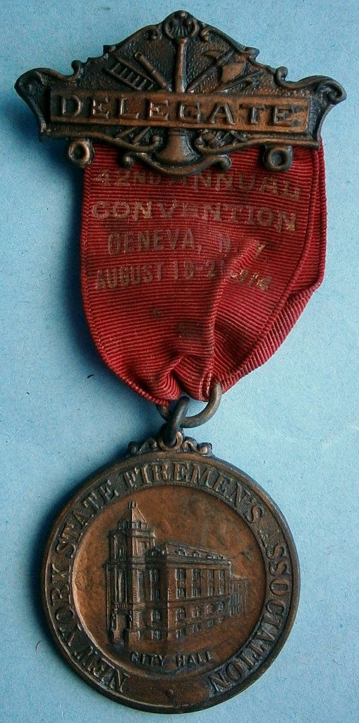 1914 Geneva NY, New York State Firemenâ€™s Assn. Medal (1 of 3)