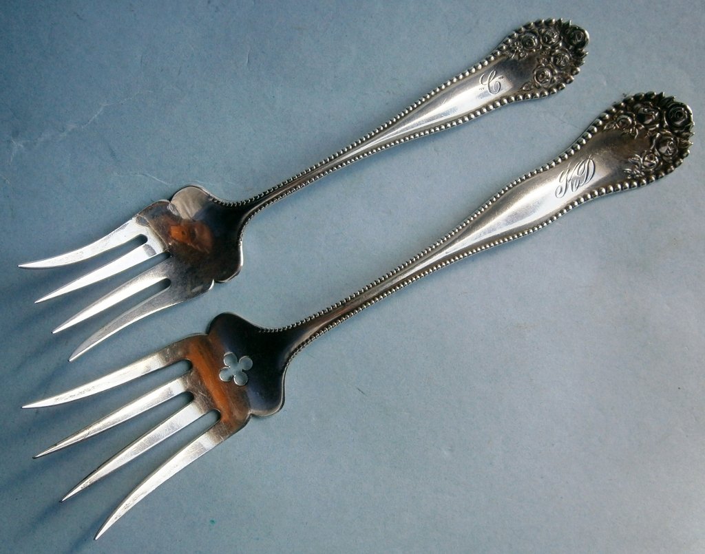 Pair of 19th Century Gorham Sterling Serving Forks (1 of 10)