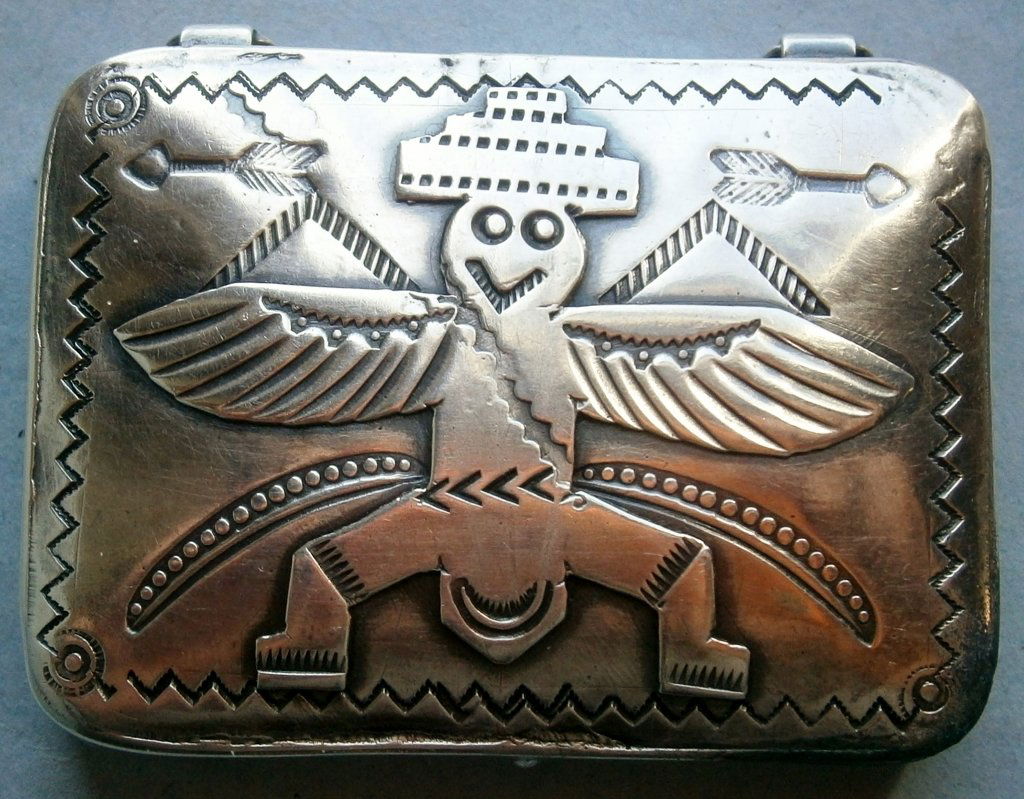 Mexican Sterling Silver Pill Box, vintage (1 of 4)