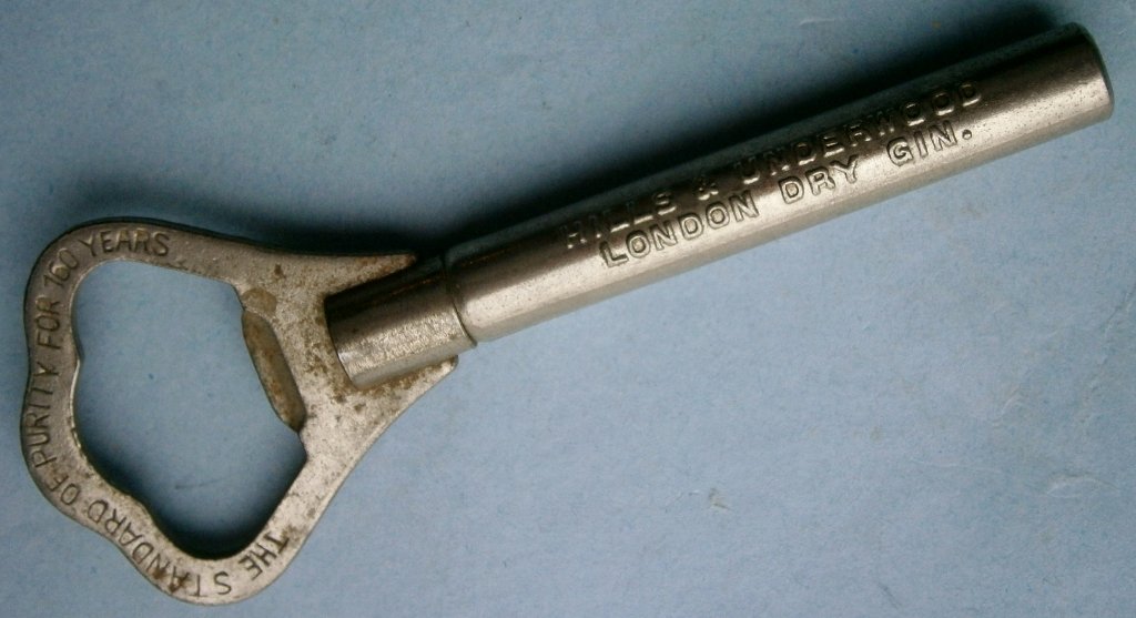 HILLS AND UNDERWOOD GIN Advertising Pocket Corkscrew (1 of 4)