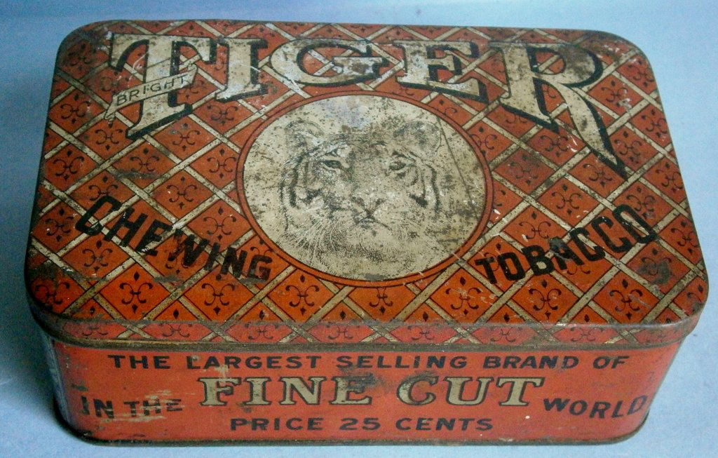 TIGER Chewing Tobacco Tin from the early 1900's (1 of 5)