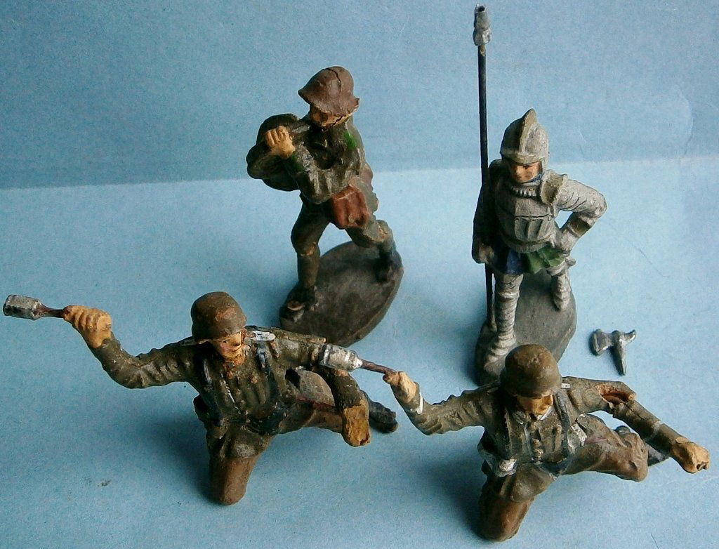 WWII Era Elastolin Figures and Elastolin Knight (1 of 9)