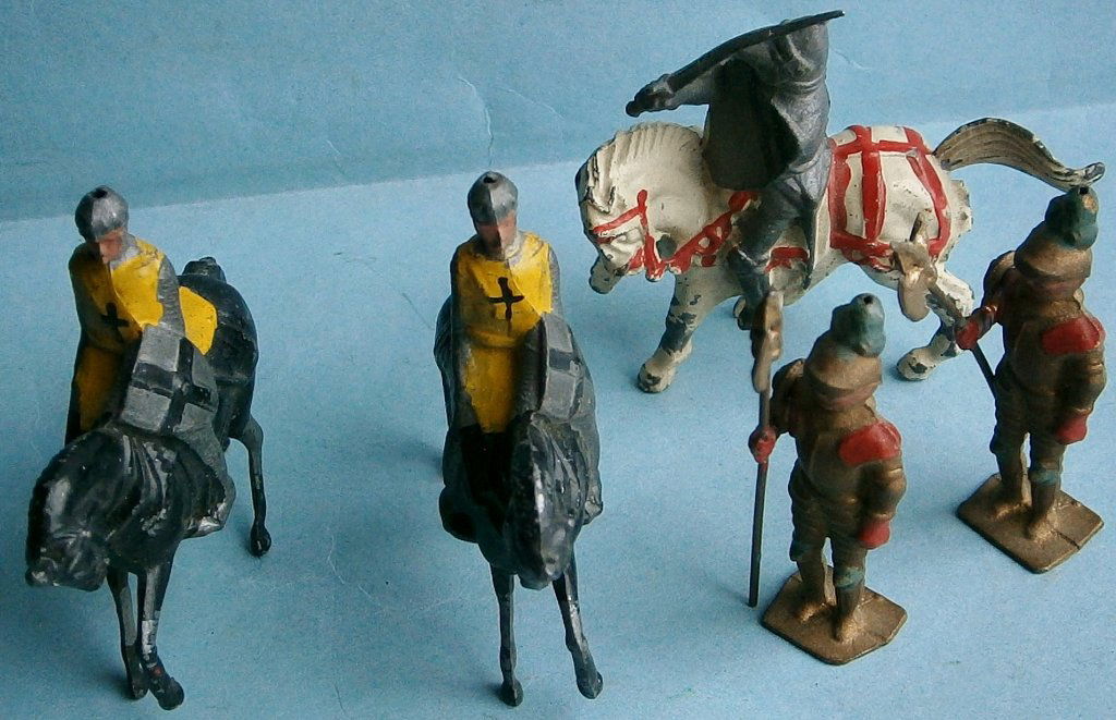 Vintage Medieval Crusaders on Horseback and Pike men (1 of 7)