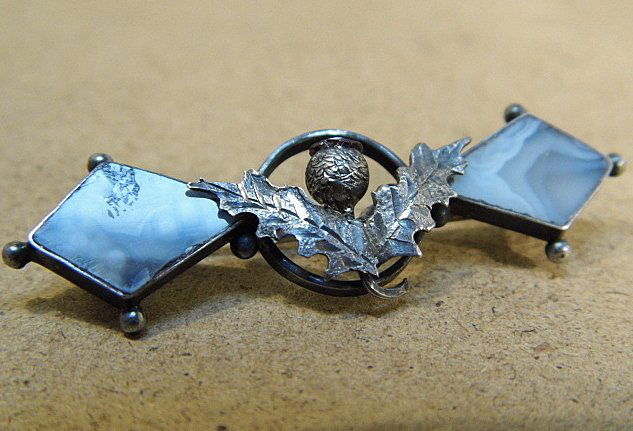 Petite Antique Scottish Thistle Pin Birmingham 1908 (1 of 7)