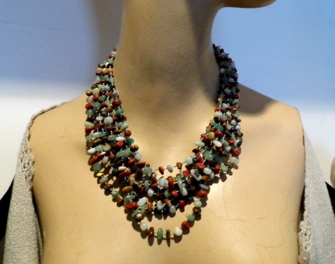Beautiful Multi Stone Strand Bunch Necklace (1 of 7)