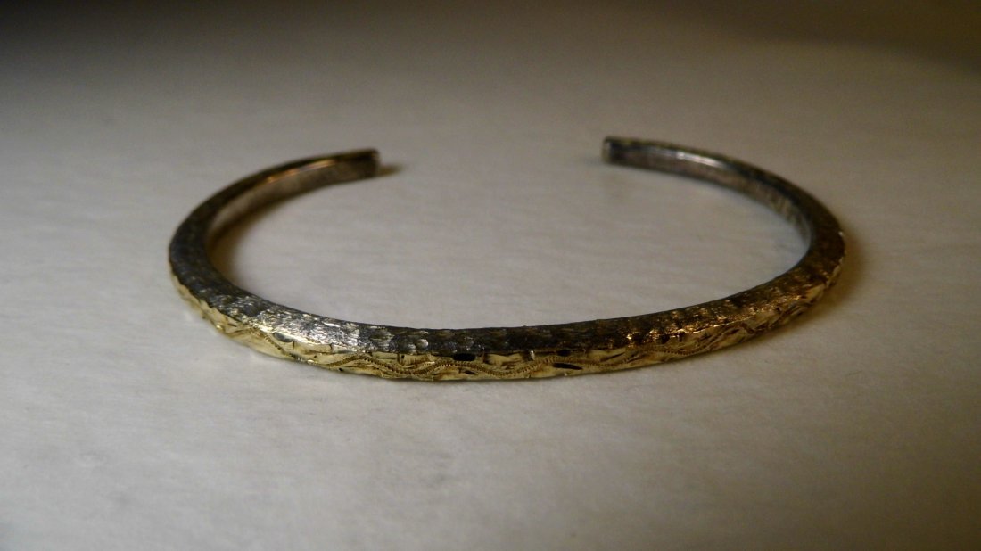 Taxco Mexican Gold & Silver Bar/Band Bracelet (1 of 5)