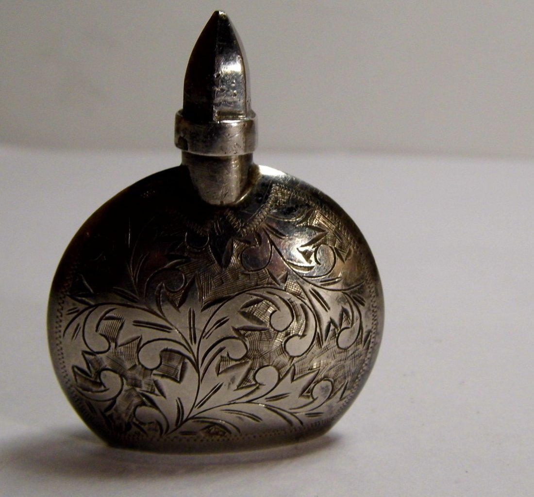 Vintage Chased Sterling Silver Mini Perfume Bottle (1 of 6)