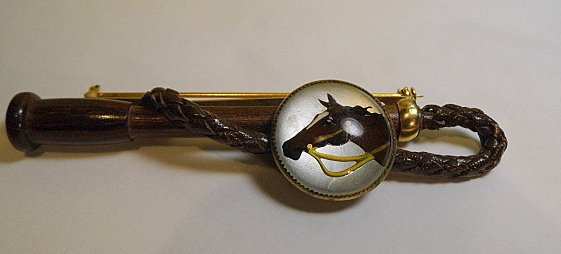Equestrian Jewelry Riding Crop Horse Portrait Brooch (1 of 4)