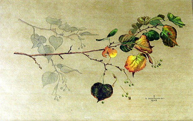 Signed H. Schoning German Watercolor Study Ladybug (1 of 6)