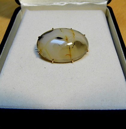 Antique Victorian Moss Agate Brooch (1 of 4)