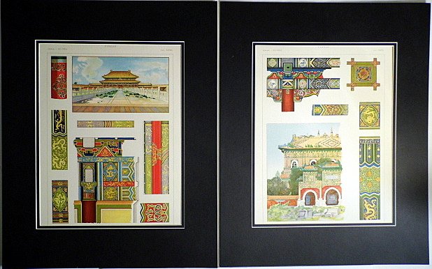 1925 Italian Print Pair 'Gli Stili' China Peking Palace (1 of 7)