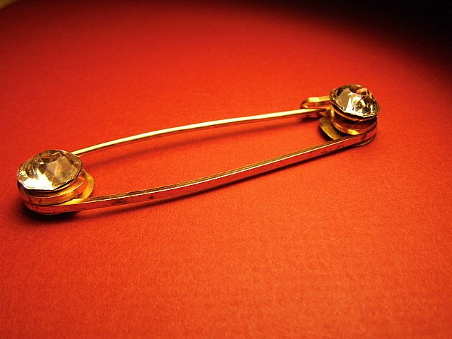 Large Rhinestone Diaper Pin Brooch..or Diaper Pin (1 of 5)
