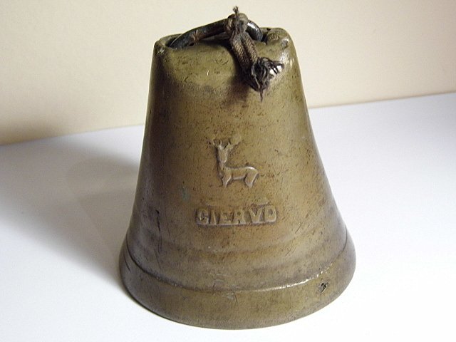 Antique Spanish Bronze Bell Marked Ciervo #9 (1 of 7)