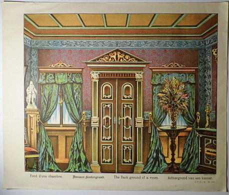 19th Century European Pochoir Print Residence Foyer (1 of 4)