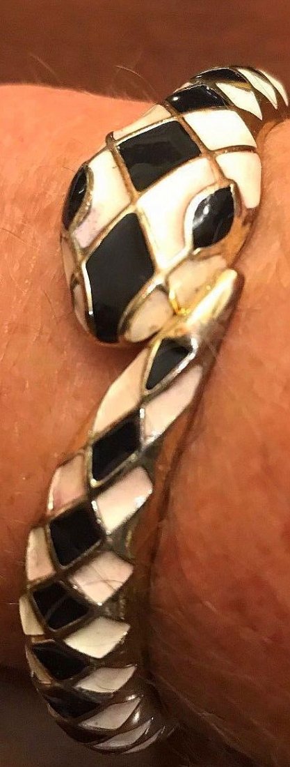 Vintage Enamel Cuff Bracelet Snake (1 of 4)