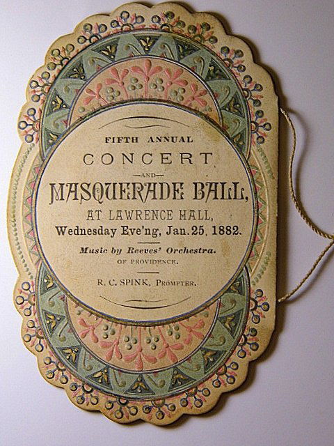 Ephemera Konomoc CT Hose Company Masquerade Ball 1882 (1 of 8)