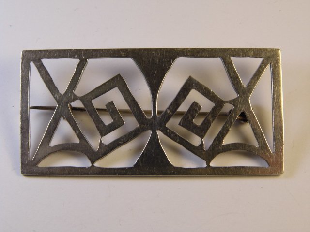 Art Deco Vintage 980 Mexican Silver Taxco Brooch Web (1 of 6)