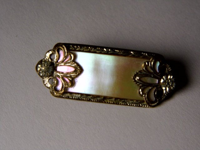 Petite Antique Mother of Pearl Pin: Pretty.