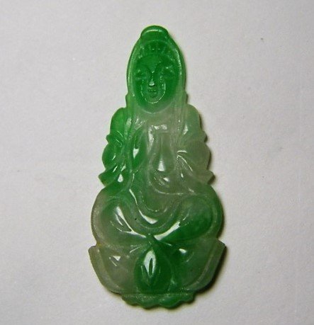 Carved Nephrite Jade Bodhisattva Guanyin with Vase (1 of 7)
