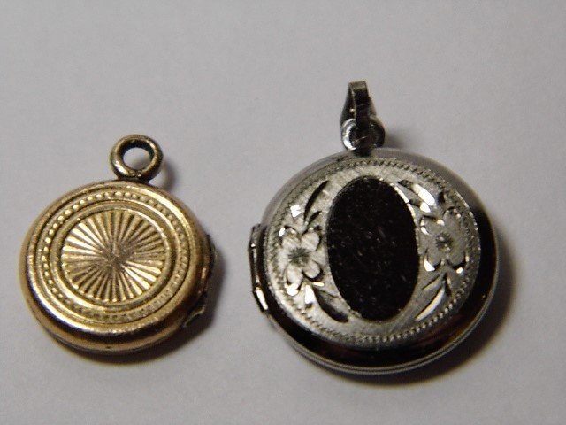 Miniature Lockets Sterling Silver Victorian Rolled Gold (1 of 5)