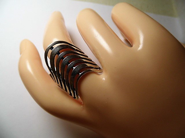 Sterling Silver Modernist Design Ring 7 1/2 (1 of 5)